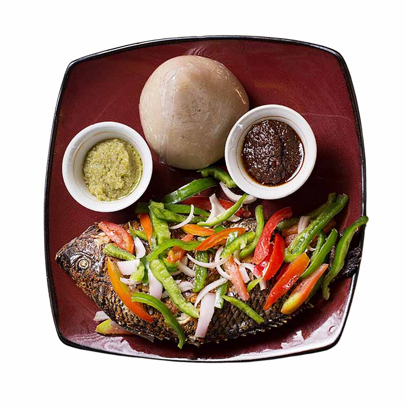 Banku and Fried Tilapia
